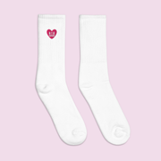 B.T.R. Embroidered Heart Socks