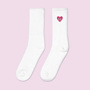 B.T.R. Embroidered Heart Socks
