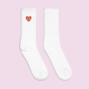 B.T.R. Embroidered Heart Socks
