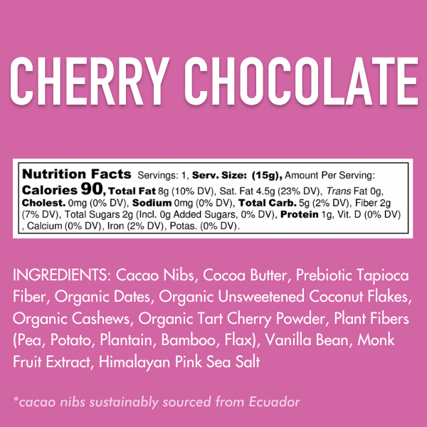 Cherry Chocolate Cashew Butter Cups (Dark Chocolate) (18 count)