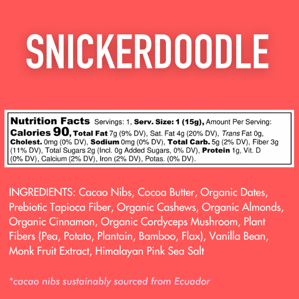 SOLD OUT! Snickerdoodle Almond Butter Cups (Dark Chocolate) (18 count)